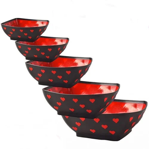 کاسه 5 تکه خالدار قلبی-کدمحصول05