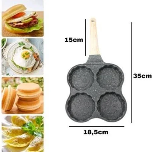 تابه تخم مرغ و پنکیک 4 عددی سرامیکی