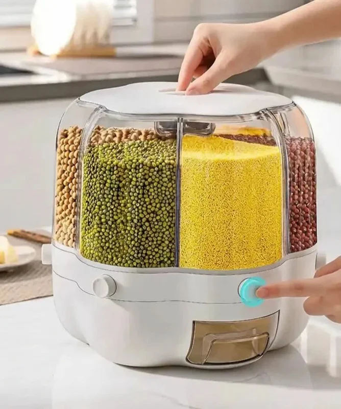 جا حبوباتی چرخشی طرح گل 6 خانه